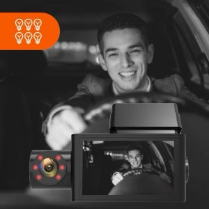 Wolfbox i07 | 3 Channel 2.5K+1080P+1080P Dashboard Recorder Built-in GPS WiFi