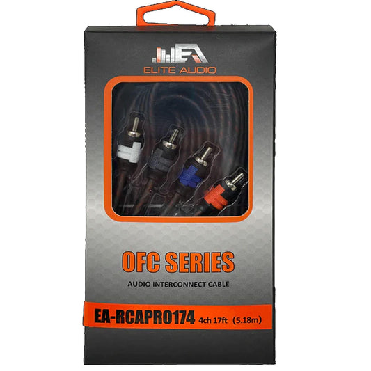 Elite Audio EA-RCAPRO174 17 Foot Premium OFC 4-Channel RCA Cable